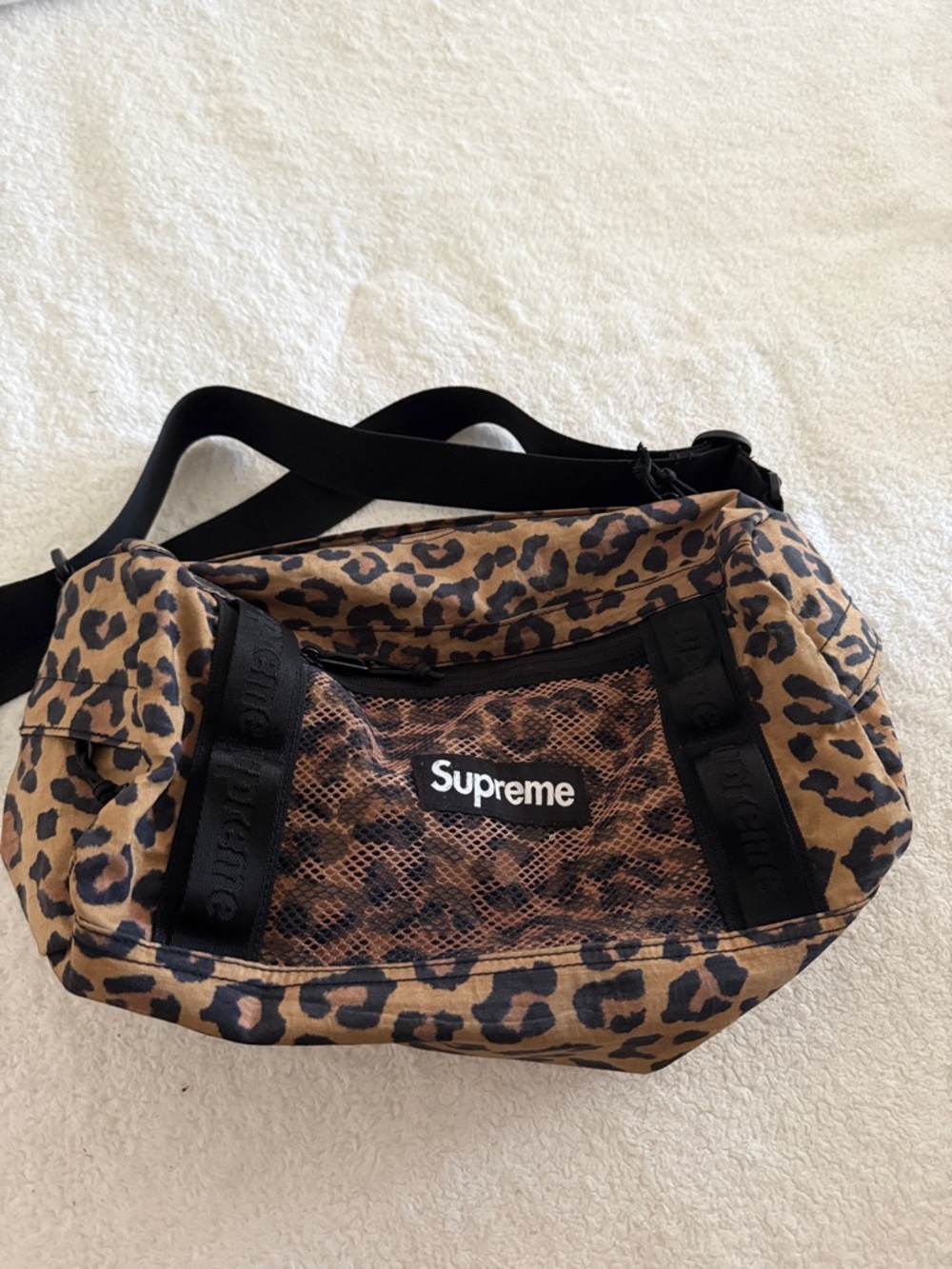Supreme Leopard Print Crossbody Bag - Brown & Black